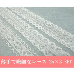 薄手トーションレース福袋 繊細に編み込まれた細番手レース　オフホワイト　計6m