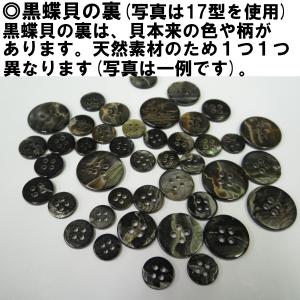 【1個】貝ボタン 黒蝶 17型 11.5mm ...の詳細画像2