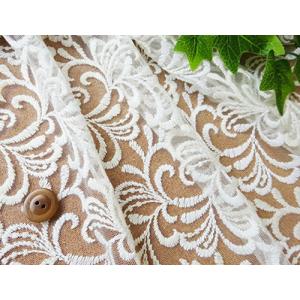 国産　ナイロンチュール地刺しゅう生地　唐草模様　　4個までネコポス可能　KLM111　（4色）