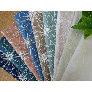 国産　花柄ツートーン刺繍糸レース　(9色)　　4個までネコポス可能　KLM47