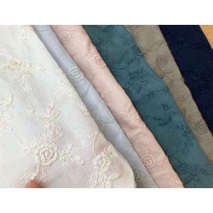 国産　麻混刺繍　薔薇柄生地　　6色　1個96ｃｍｘ50ｃｍ　　4個までネコポス可能　　KLM61