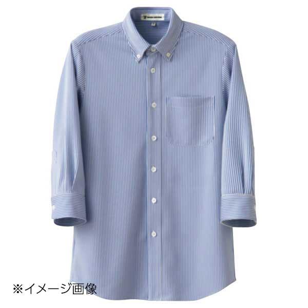 ストライプシャツ・七分袖 CH4498-1 4L ホワイトブルー