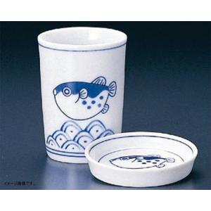 ヒレ酒カップ 陶器 ハカマ付 竹製品 波ふぐ ふぐ ひれ酒 酒器 業務用