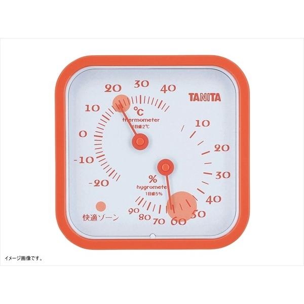 タニタ アナログ温湿度計 置き掛け両用タイプ/マグネット付 オレンジ TT-557-OR