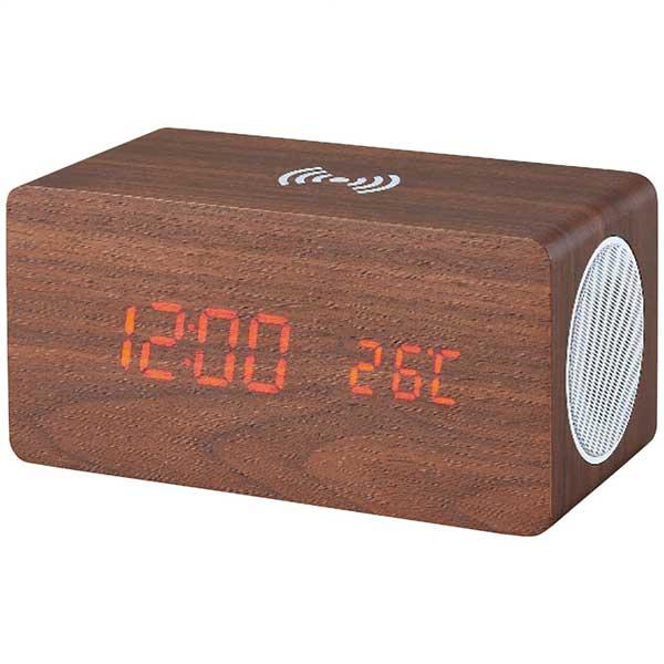 アイトック ブルートゥーススピーカー・ワイヤレス充電機能付クロック 6183-23