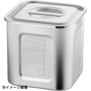 21-0ステンレス製 目盛付角キッチンポット 15cm 15150 (持ち手なし