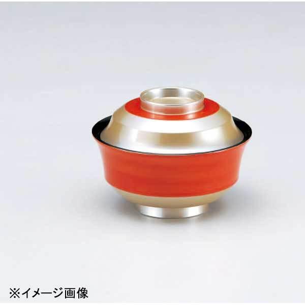 若泉漆器 4寸天竜寺椀 赤帯銀地 W-10-80