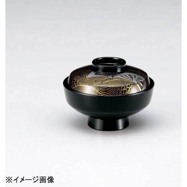 若泉漆器 天竜寺吸椀 黒御所車S・H塗 W-10-92