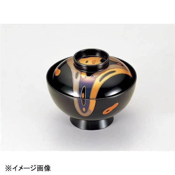 若泉漆器 正4寸仙才椀 漆黒波紋 W-2-80