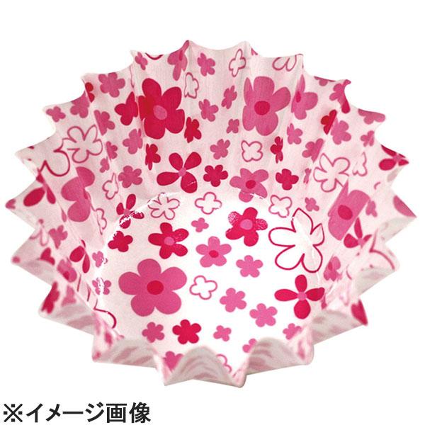 アヅミ産業 紙カップココケース丸型(500枚入) 小花柄6号深ピンク (XAZ5205)
