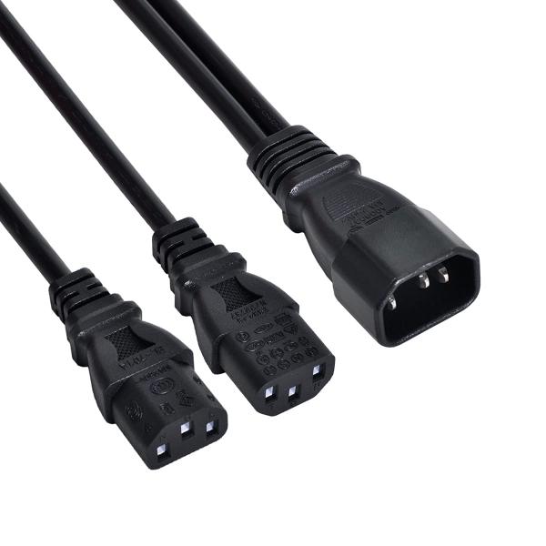 cablecc シングル C14 - デュアル C13 5-13R ショートパワー Yタイプ スプリ...