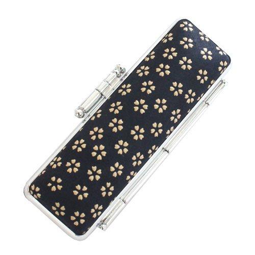 伝統工芸「印伝」印鑑ケース 「印鑑ケース10.5mm/12.0mm共用サイズ」 C-34「紺印伝 桜...