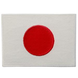 日本国旗 紋章 日の丸 アップリケ 刺繍入りアイロン貼り付け/縫い付けワッペン｜laconc21