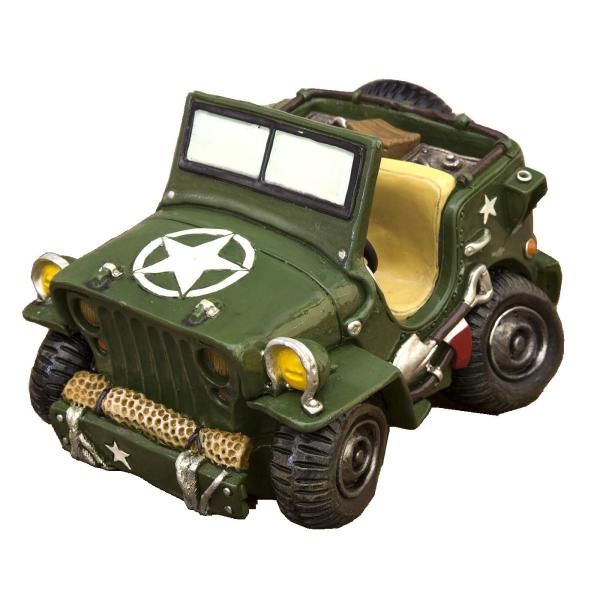 秋月貿易 置物 ジープ W17.5×D11.5×H10cm オールディーズ マネーバンク GA406...
