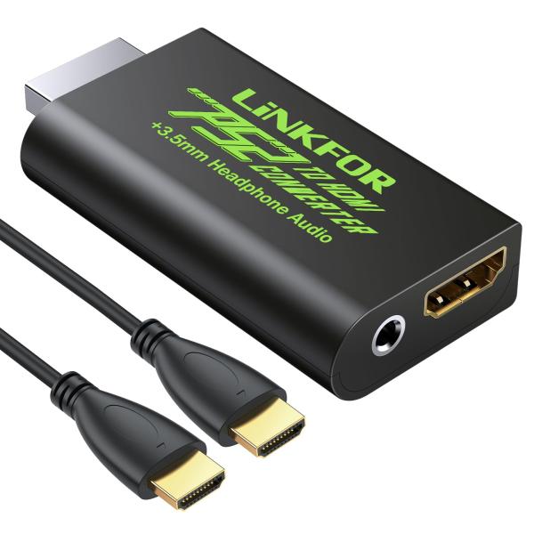 PS2 to HDMI コンバーター 変換 アダプター 3.5mmヘッドホンジャック USBケーブル...