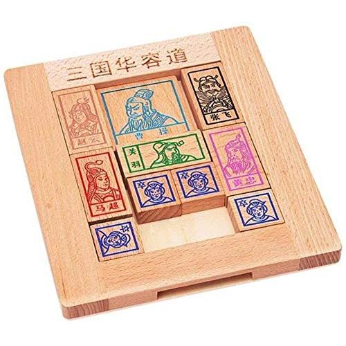 三国志パズル 天然木製 曹操脱出ゲーム 箱入り娘 スライドパズル 華容道 劉備軍 脳トレパズル 知育...