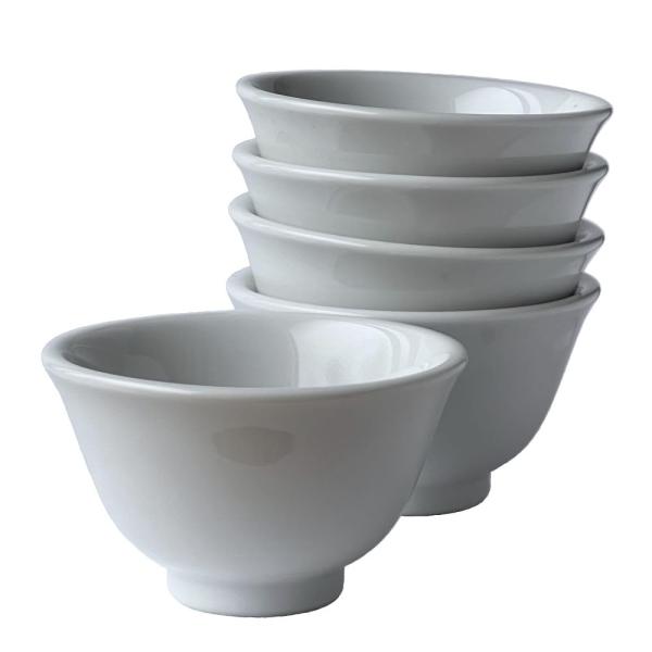 風景ドットコム 煎茶 湯のみ S62 白 5客 日本製 (茶托なし)