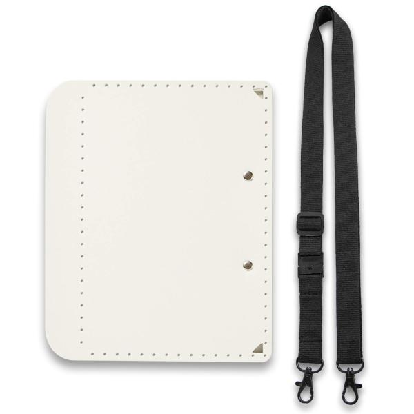 プラス A5サイズにおりたためる A4クリップボード+ ホワイト 83-162 専用ストラップ 付
