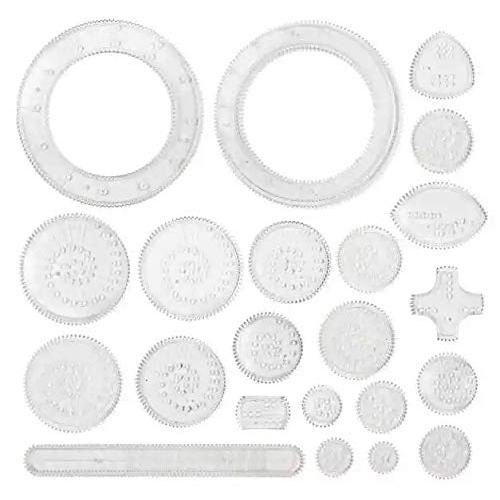 Training Toy デザイン定規 円 幾何学 模様 お絵描き 描画ルーラー テンプレート 図面...