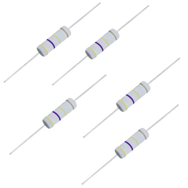 Aopin 470Kオーム金属酸化膜抵抗器、±5％公差高精度5ワット抵抗器、電子回路用、DIYプロジ...