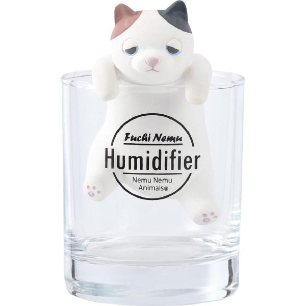 りぶはあと ふちねむ加湿器 ねむねむアニマルズ ミケネコのゆず (本体:全長約10cm コップ:全長...