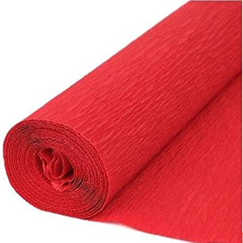 選べる16色 手芸 用 クレープ紙 クレープペーパー 材料 単色 約幅50cm×2.5m (レッド)