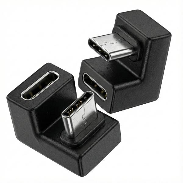 fine-R USB C 変換アダプタ U字 180度 コの字 U型 Type-C 2個セット 10...