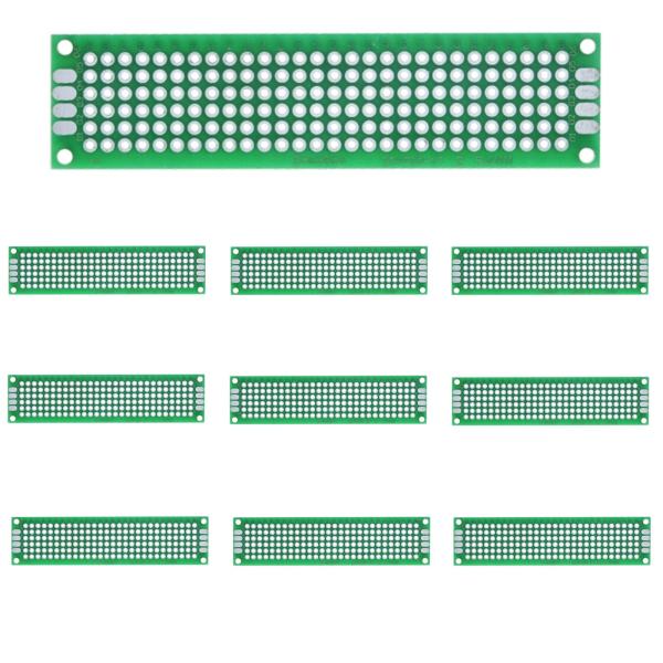両面 PCB回路基板 2.54mmピッチ ユニバーサル基板 PCBプロトタイプボード 実験プレート ...