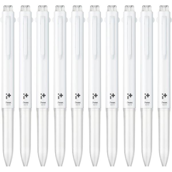 ぺんてる カスタマイズペン本体 アイプラス3本用ボディ ホワイト 10本 BGH3-W