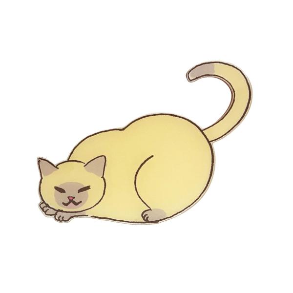 猫乗り コースター アクリル 猫 かわいい 吊り下げ アニマル キッチン オフィス (シャム)
