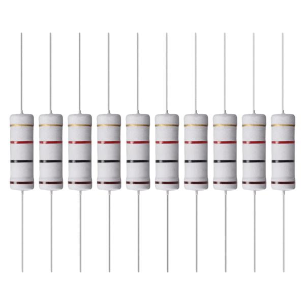 YOKIVE 10個 金属酸化皮膜抵抗器 軸リード抵抗 通常回路動作保つ 電力機器用 グレー 5W ...