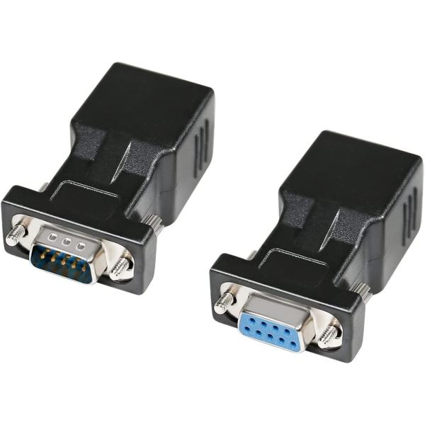 DTECH 2 Pack RS232 RJ45 変換 シリアル アダプター DB9 D-Sub 9ピ...