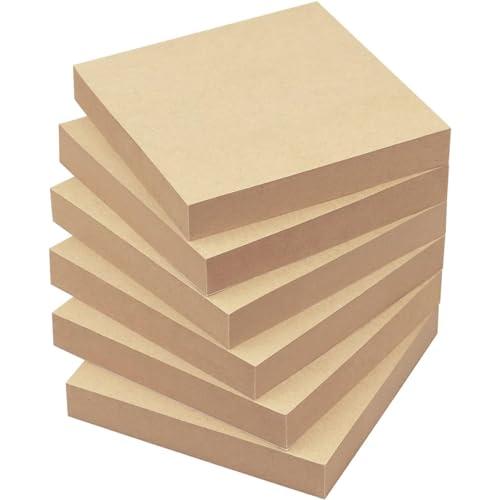 付箋 ノート ポストイット 茶色 80枚*6冊 75×75mm 無地 強粘着 繰り返し使用可能 メモ...