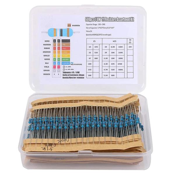 SSZYMAOYI 抵抗 セット 金属皮膜抵抗器 1/4W 10Ω?1MΩ 30種類 各20本入り ...