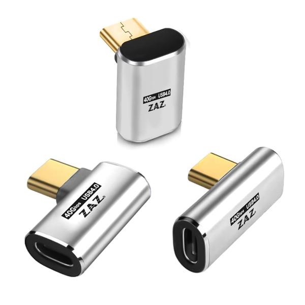 USB4.0 Type-C 変換アダプター usb-c l字 方向変換 アダプタ 【3種類セット】 ...