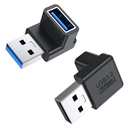 MOGOOD USB 3.2 アダプタ 2個入り 90度 USB 直角変換 10Gbps Type ...