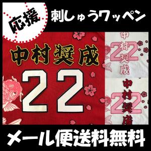 広島カープ 刺繍ワッペン 5点セット 筆記体【黒】桜ふちピンク/ 選べる