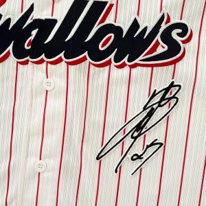 ☆送料無料☆横浜 DeNA ベイスターズ 牧秀悟 サイン 白布 刺繍