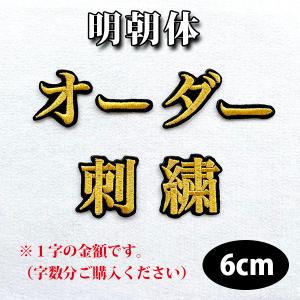 名前 オーダー刺繍ワッペン 楷書体 7cm 1字の金額です】刺繍/刺しゅう