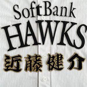 納期注意【ソフトバンク ホークス 刺繍ワッペン 5点セット 筆記体