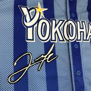 ☆送料無料☆横浜 DeNA ベイスターズ バウアー サイン 白 応援 刺繍