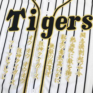 阪神タイガース 刺繍ワッペン 5点セット 名前【黒】桜ふち/ 選べる選手
