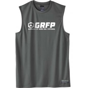 【BIGサイズ対応】GRFP.ドライストレッチノースリーブシャツ　ダークグレーｘホワイト [GFPH...