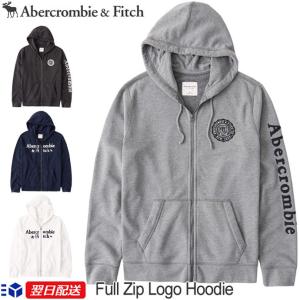 アバクロンビー＆フィッチ 正規品 Abercrombie＆Fitch メンズ ジップアップパーカー Full Zip Logo Hoodie 4色 ホワイト ブラック ネイビー他