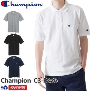 チャンピオン Champion ワンポイントロゴ入り カノコ ポロシャツ 2022SS ベーシック チャンピオン C3-F356 ホワイト グレー ブラック ネイビー｜lad