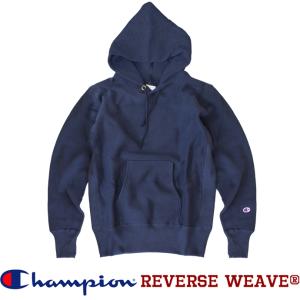 チャンピオン Champion  パーカー C3-W102 リバースウィーブ プルオーバー スウェットパーカー 11.5oz 青タグ 厚手スエット ダークネイビー｜lad