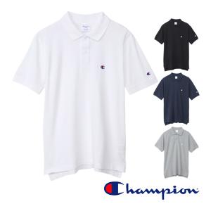 チャンピオン Champion ワンポイントロゴ入り ポロシャツ 定番 メンズ カノコポロシャツ C3-X355 4色 ホワイト グレー ブラック ネイビー 送料無料｜lad