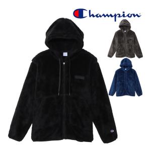 チャンピオン Champion シェルパジャケット フード付きジップアップジャケット アウターC3-Y615 チャコール ブラック他 送料無料｜lad