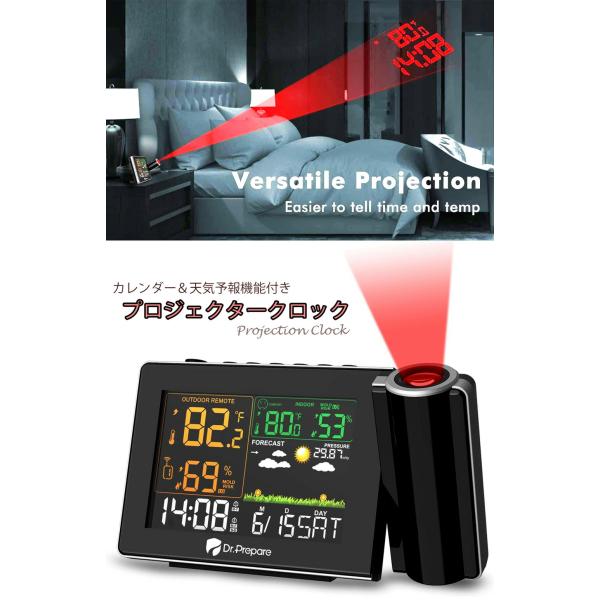 プロジェクションアラームクロック<br>プロジェクタークロック<BR>天井や壁に投影して時刻を表示<...