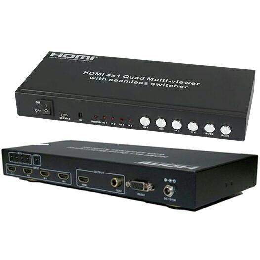 こんなの欲しかった！子画面ワイプ表示可能！ 4つの映像を1画面に表示できるHDMIセレクタ 4つの入...